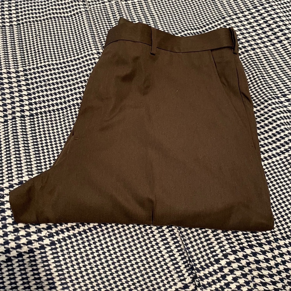 Men's Flat Front Brown Slacks